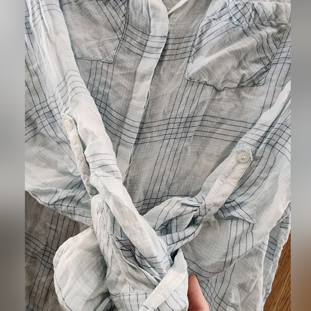 Pendleton Light Blue White Plaid Button Down - image 6